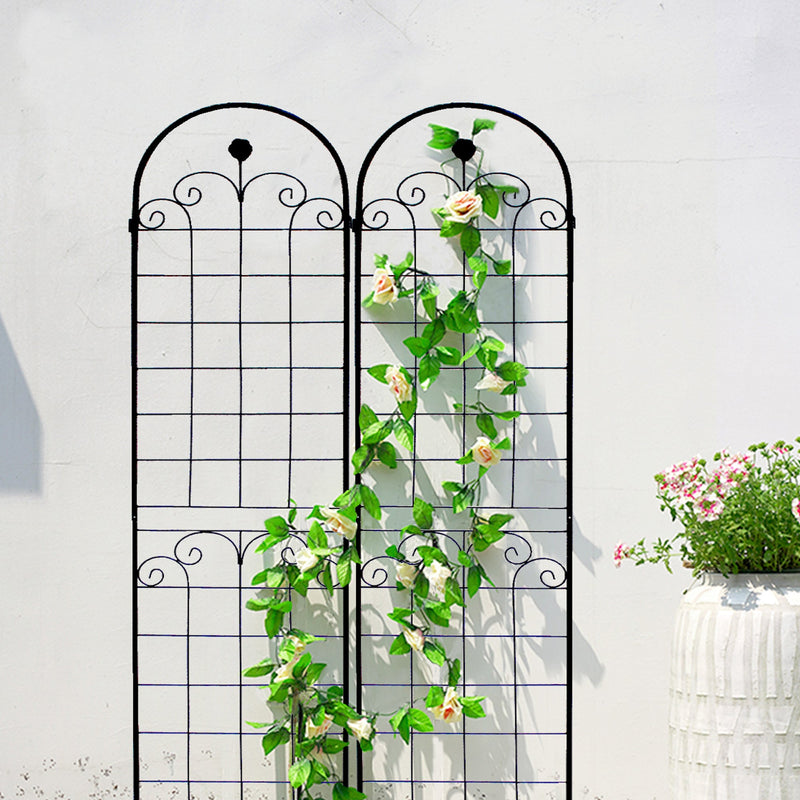 4 Pack Metal Garden Trellis for Climbing Plants Outdoor 86.7" x 19.7" Rustproof Plant Support Rose Trellis Netting Trellis Black