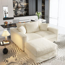 Deep Seat Convertible Sofa With Soft Pillows And Ottomans by HouseOfZazla