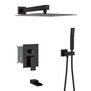 Wall Mounted Square Shower System With Waterfall Tub Spout And 12" Shower Head - Oil-Rubbed Bronze by HouseOfZazla
