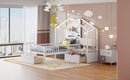 House Bed With Upholstered Sofa, Wireless Charging Station, Shelves And 2 Drawers by HouseOfZazla