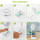 Portable Folding Desk Table Fan Quiet USB Rechargeable Telescopic Standing Floor Fan w/ 4 Speeds Adjustable Height 180¡ Tilting Angle For Office Home
