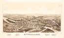 Vintage Map of Mittineague, Massachusetts 1889