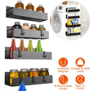 4Pcs Spice Rack Strong Magnetic Seasoning Storage Shelf with 8 Removable Hooks