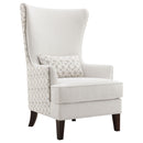 Lindstrom - Wingback Accent With Contoured Back - Ivory White
