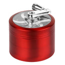 Herb Spice Tobacco Grinder 2.5-inch 4-Piece Zinc Alloy Hand Crank Crusher Kitchen Mill with Pollen Scraper