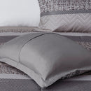 7 Piece Jacquard Comforter Set Grey Taupe King