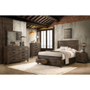Bren - 5 Drawer Chest With Handles And Block Legs - Rustic by HouseOfZazla