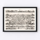 Vintage Map of Franklin, Massachusetts 1888