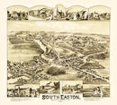 Vintage Map of South Easton, Massachusetts 1888