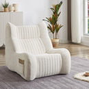 Bean Bag Chair For Adults, Lazy Floor Sofa Couch Memory Foam Bean Bag Sofas Chenille Fabric Reading Chair Comfortable Corner Lounge Sofa For Living Room - White by HouseOfZazla