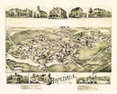 Vintage Map of Hopedale, Massachusetts 1888