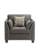 Laurissa - Chair With 3 Pillows - Light Charcoal by HouseOfZazla