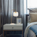 Haven - Clear Table Lamp, Button Control - Gold / White / White Marble by HouseOfZazla