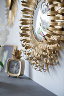 Sunburst Design Wall Mirror Decorative en For Entryway, Modern Living Room - Gold by HouseOfZazla