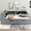 Upholstered Headboard Platform Bed With Storage Shelves, Drawers, Charging Station by Unique Piece Furniture