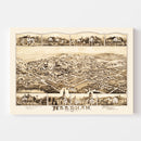 Vintage Map of Needham, Massachusetts 1887