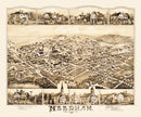 Vintage Map of Needham, Massachusetts 1887