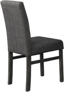 5 Piece Transitional Dining Room Set 48" Wood Dining Table with 4 Upholstered Side Chairs Charcoal Finish