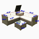4 Piece Patio Sectional Wicker Rattan Outdoor Furniture Sofa Set With Storage Box by HouseOfZazla