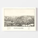 Vintage Map of Plainville, Massachusetts 1887