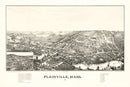 Vintage Map of Plainville, Massachusetts 1887