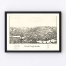 Vintage Map of Plainville, Massachusetts 1887
