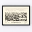 Vintage Map of Rochdale, Massachusetts 1887