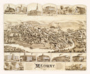 Vintage Map of Medway, Massachusetts 1887