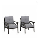 All Weather Armchairs With Cushions, Sculptural Design (Set of 2) - Gray / Khaki by HouseOfZazla