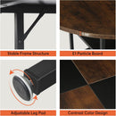 Round Dining Table For 4 With Storage Shelf - Brown / Black by HouseOfZazla