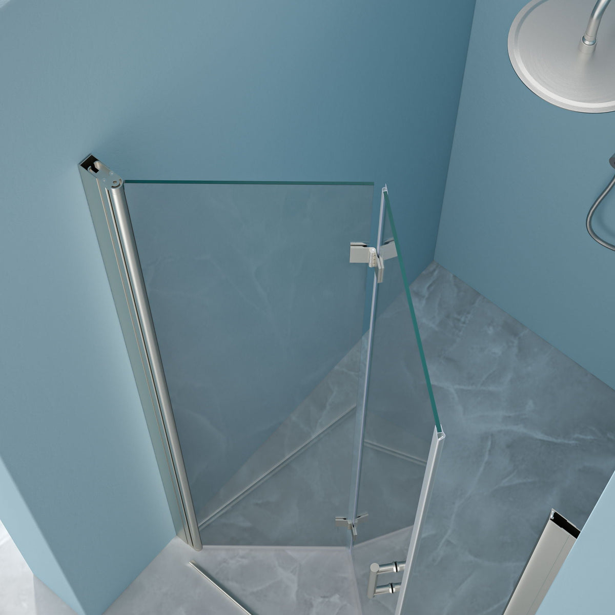 Fold Frameless Shower Door With Tempered Glass, photo 18 of 40