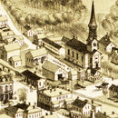 Vintage Map of Northborough, Massachusetts 1887