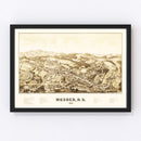 Vintage Map of Warner, New Hampshire 1887