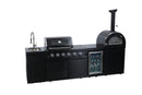 Black 112-Inch Double Stainless Steel Gas Outdoor Kitchen Grill