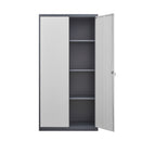 Wardrobe With Hanging Rod And Compartments, Lockable Closet With Locks & Keys For Bedroom - Gray