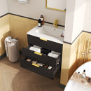 Wall Mounted Floating Cabinet With Double Drawer, Rectangular Sink by HouseOfZazla
