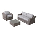 Outdoor Wicker Conversation Set With Cushions, All Weather by HouseOfZazla