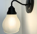 Holophane Fluted Pear Frosted Glass Wall Sconce or Pendant Light