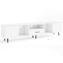 79" TV Stand for TVs up to 90 Inches Entertainment Center Wood Media Console Table Modern Mid Century TV Cabinet-White by LJGDeals