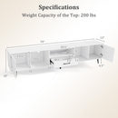 79" TV Stand for TVs up to 90 Inches Entertainment Center Wood Media Console Table Modern Mid Century TV Cabinet-White