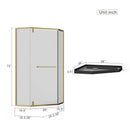 Goodyo - Neo-Angle Frameless Shower Door Corner Enclosure With Acrylic Shower Base Combo, Pivot Shower Door by HouseOfZazla