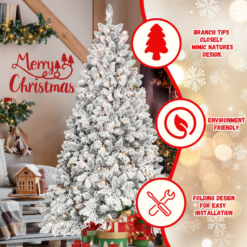 4FT Flocked Christmas Tree with 150 UL Lights, photo 2 of 10