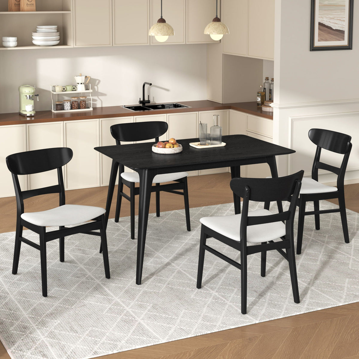 5 Piece Dining Set With Table And 4 Upholstered Chairs, photo 19 of 40