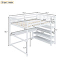 Loft Bed With Storage Shelves And Under Bed Desk by Unique Piece Furniture