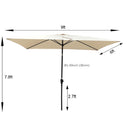 6 x 9ft Patio Umbrella Outdoor Waterproof Umbrella with Crank and Push Button Tilt without flap for Garden Backyard Pool Swimming Pool Market