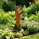 28" Fox Garden Statue with Hanging Solar Lantern