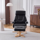 Upholstered Heated Massage 360° Swivel Accent Chair With Ottoman by HouseOfZazla