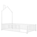 Metal House Platform Bed With Guardrail And Chimney by Unique Piece Furniture