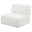 Bonnie - Upholstered Armless Chair With Channel Tufting - Ivory