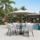 5 Piece Twisted Rattan Patio Dining Set With Table
